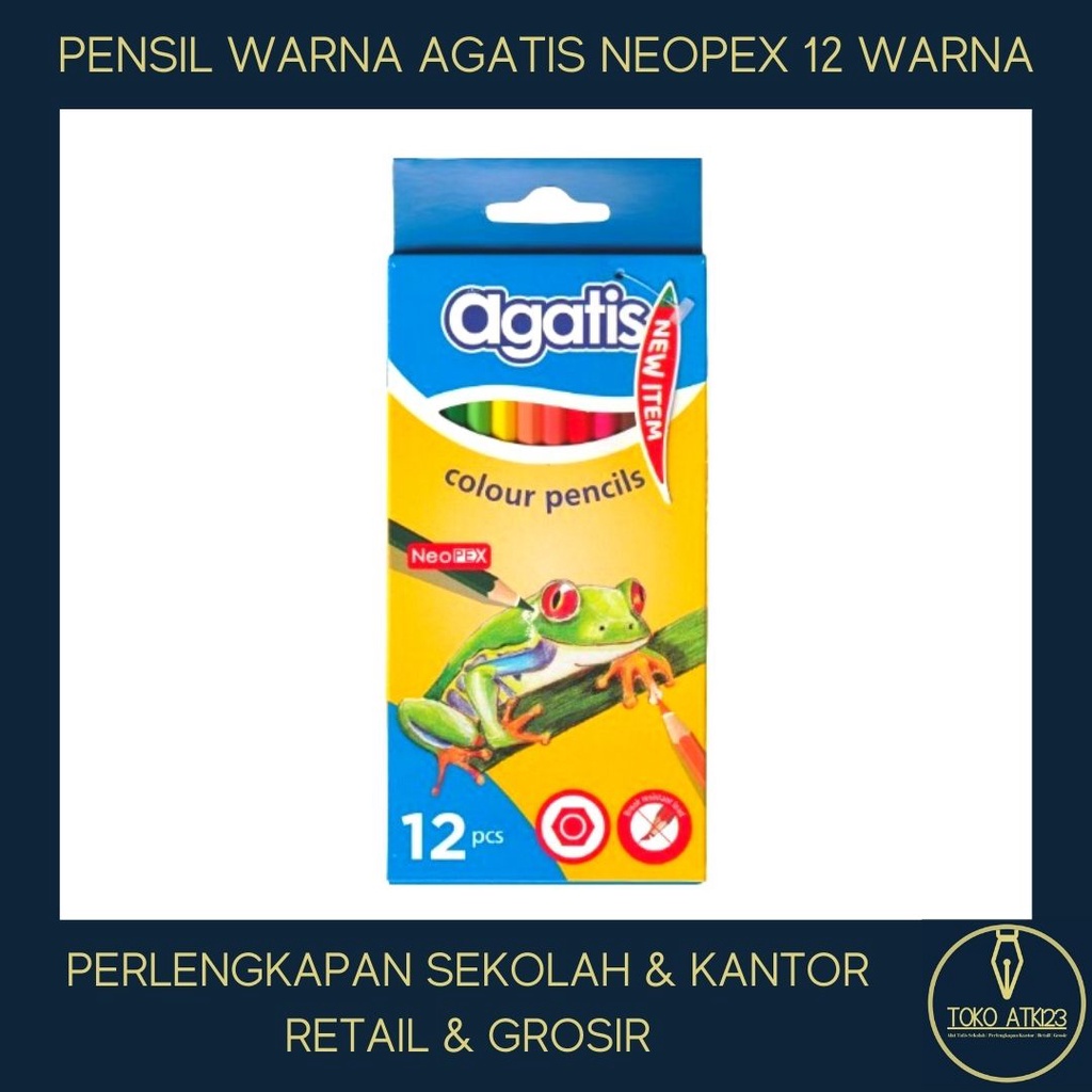 Pensil Warna Agatis Neopex Hexagonal Shape 12 Warna Full Length