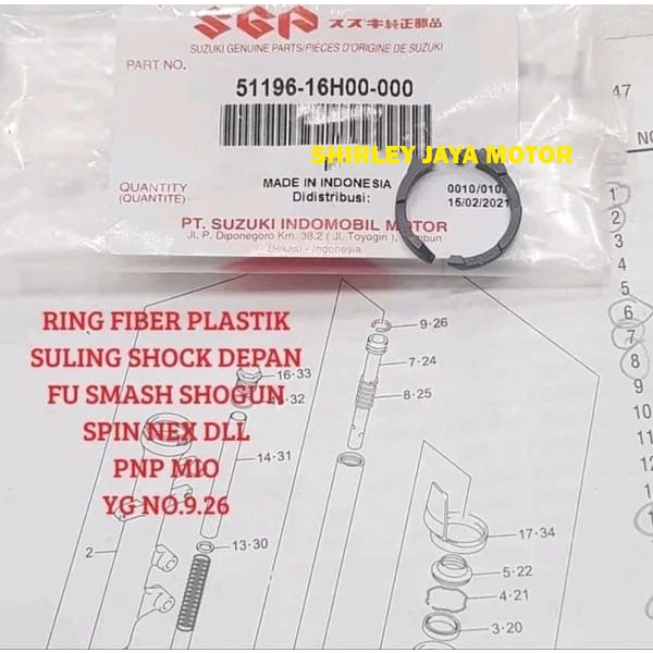 RING PLASTIK VIBER PIBER SULING SHOCK SOK DEPAN SPIN BEAT VARIO SCOPY SPACY BEAT FI VARIO 125 ORISIN
