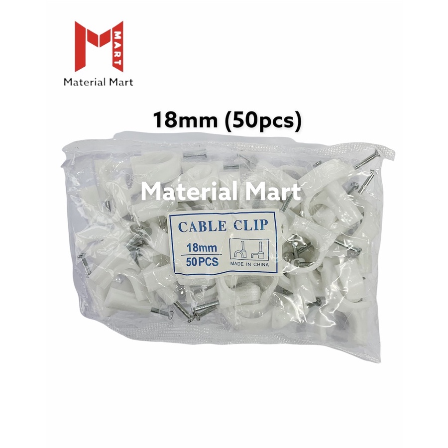 Klem Kabel 9mm | Cable Clip 10mm | Klem Kabel 12mm | 14mm | 18mm |Material Mart