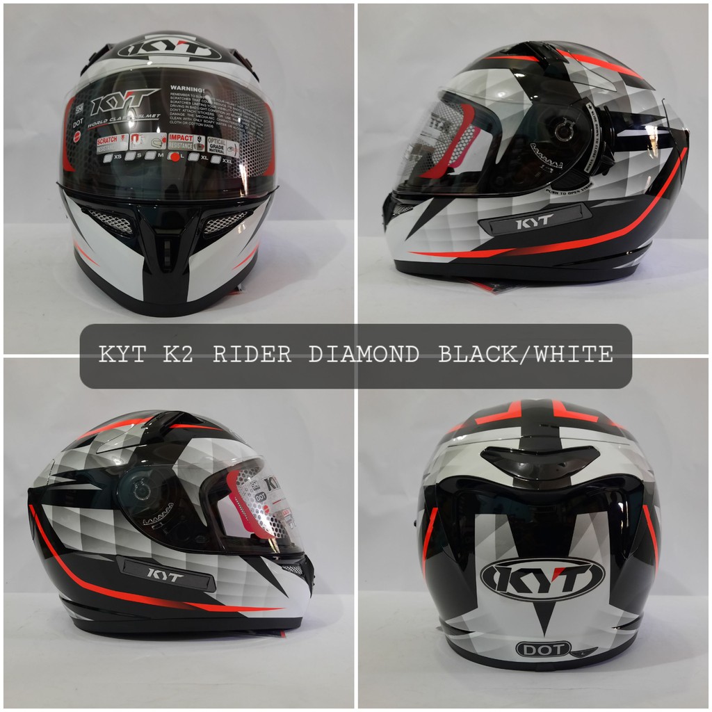 KYT K2R DIAMOND WHITE BLACK RED