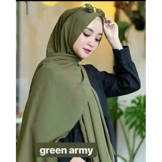 30 Ide Kerudung  Pashmina  Warna  Hijau  Army  Naana Banaana