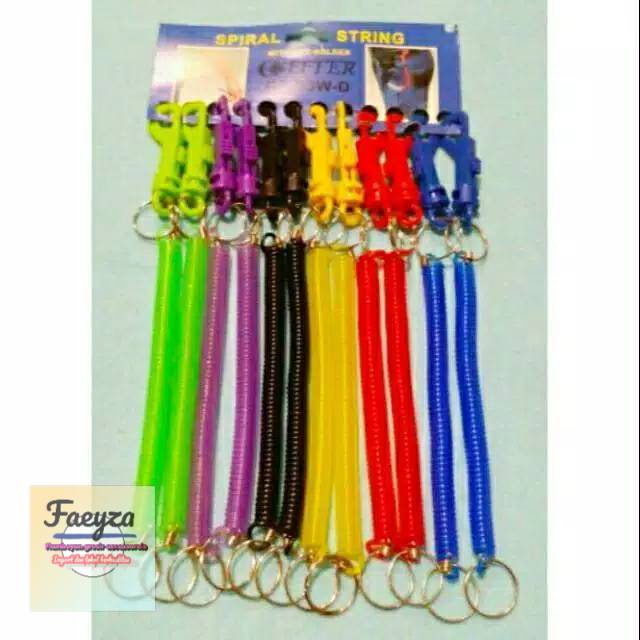 grosir gantungan kunci spiral kecil 12 pcs