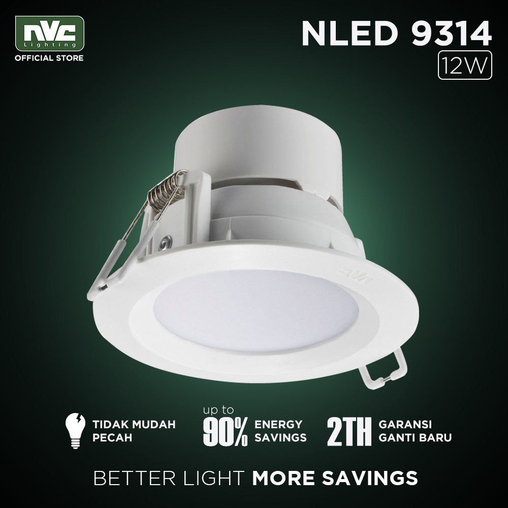 Lampu NLED 9314 NVC putih 12W 220-240V/ Lampu Downlight