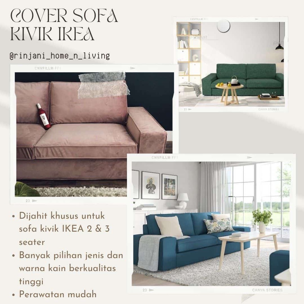Cover sofa kivik ikea - velvet series (3 seater)