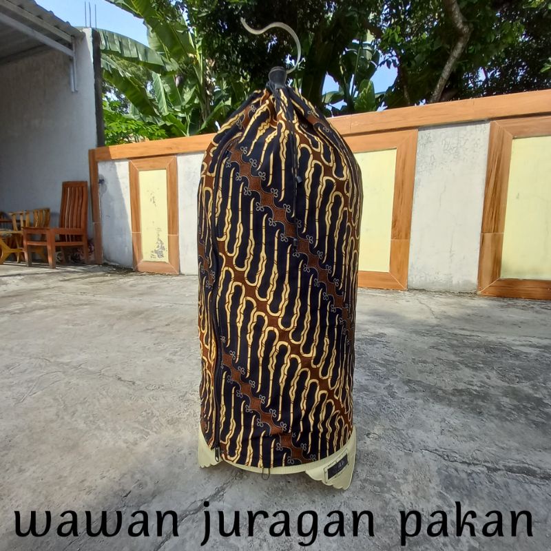 krodong sangkar burung Lovebird kerodong sangkar burung bulat motif batik