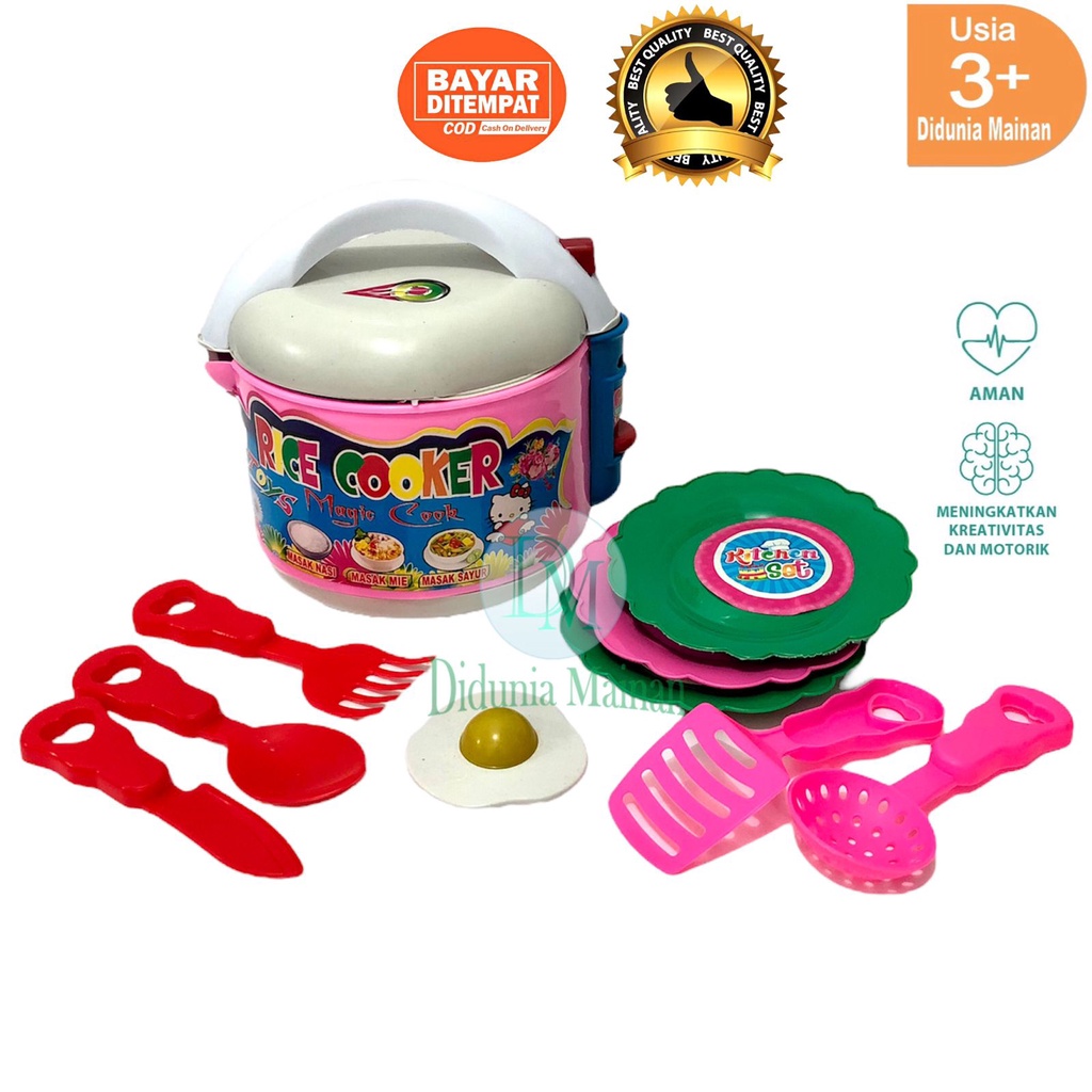 Mainan masak masakan anak rice cooker mini magic com cooking set