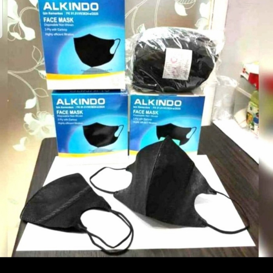 Masker Duckbill Kesehatan Hitam Putih Import 3D