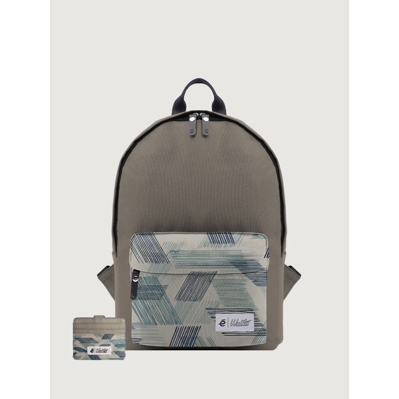 Mochilo Onzo Zara Grey X Wallts- Tas Ransel Kanvas Backpack Laptop 14 Inch Simpel