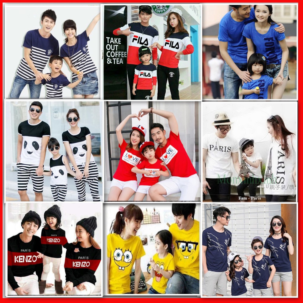 Baju Couple Keluarga Murah Baru Atasan Kaos Family 2 Anak Terbaru