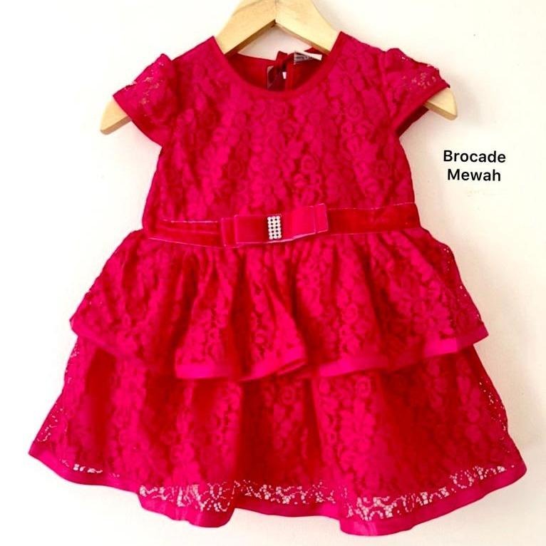 Dress Pesta Kondangan Ulang Tahun Mewah Lucu Bayi Anak Perempuan Cewek Terlaris Kode W Babeebabyshop