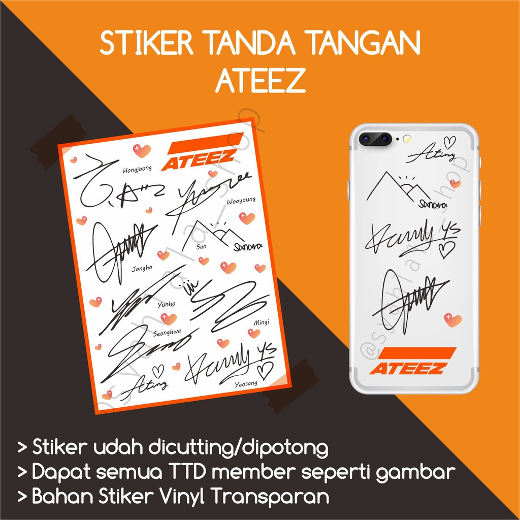 STIKER TANDA TANGAN ATEEZ TTD KPOP ATEEZ