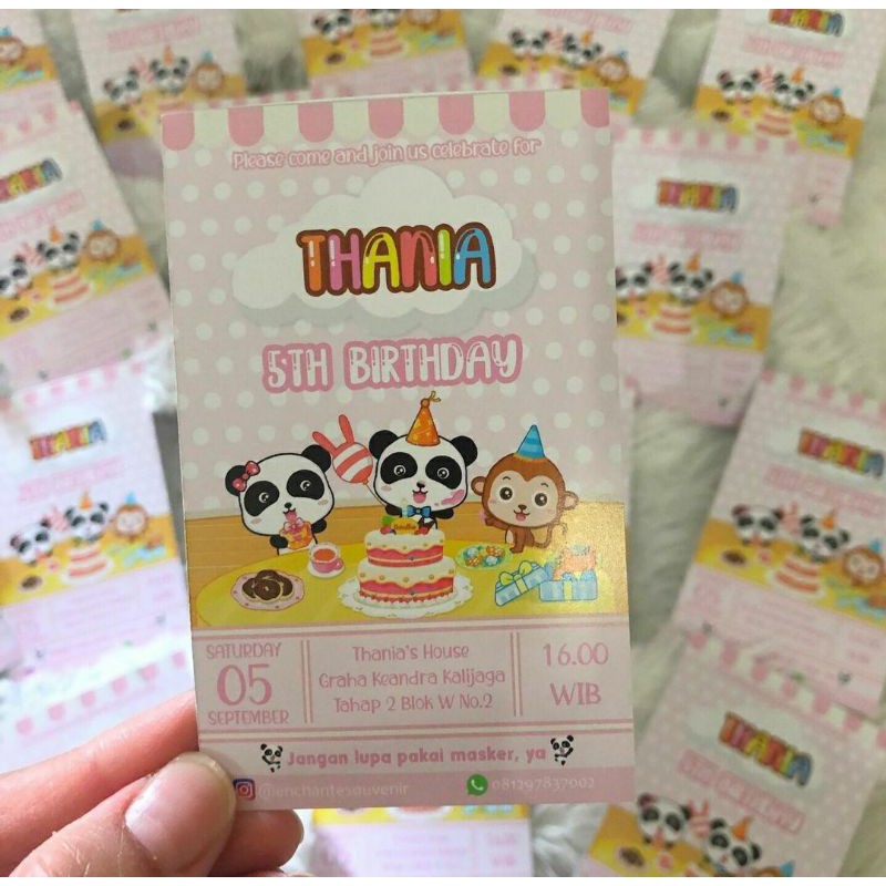 Kartu Undangan Ulang Tahun Custom Tema Babybus