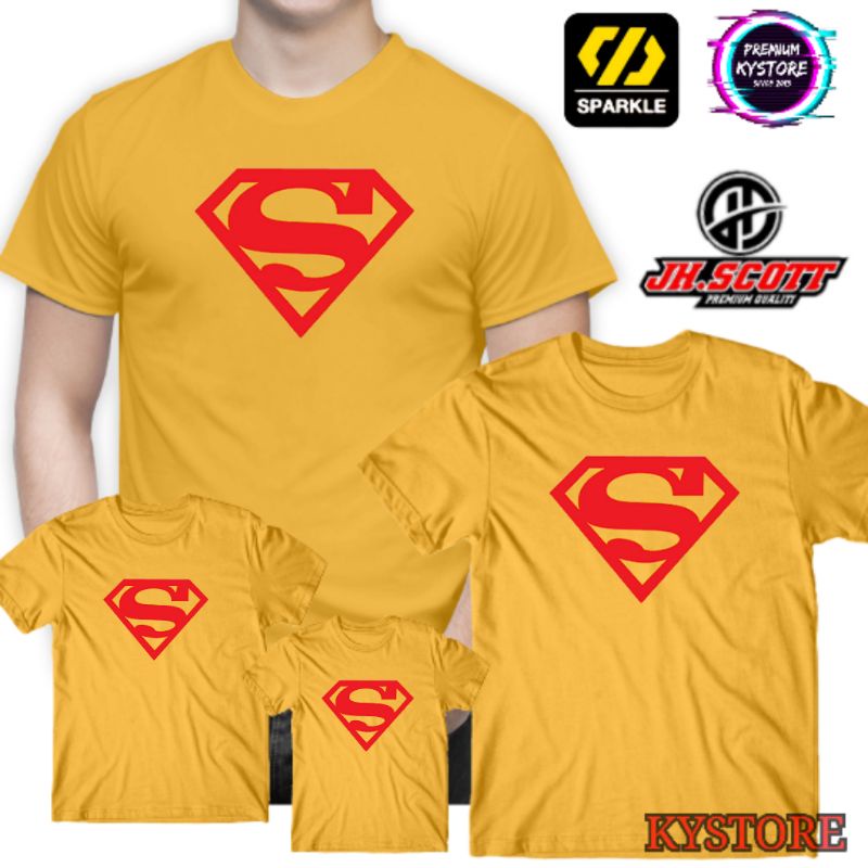 Baju Superman kaos promo size S,M,L,XL,XXL famili edition - Combad 30s