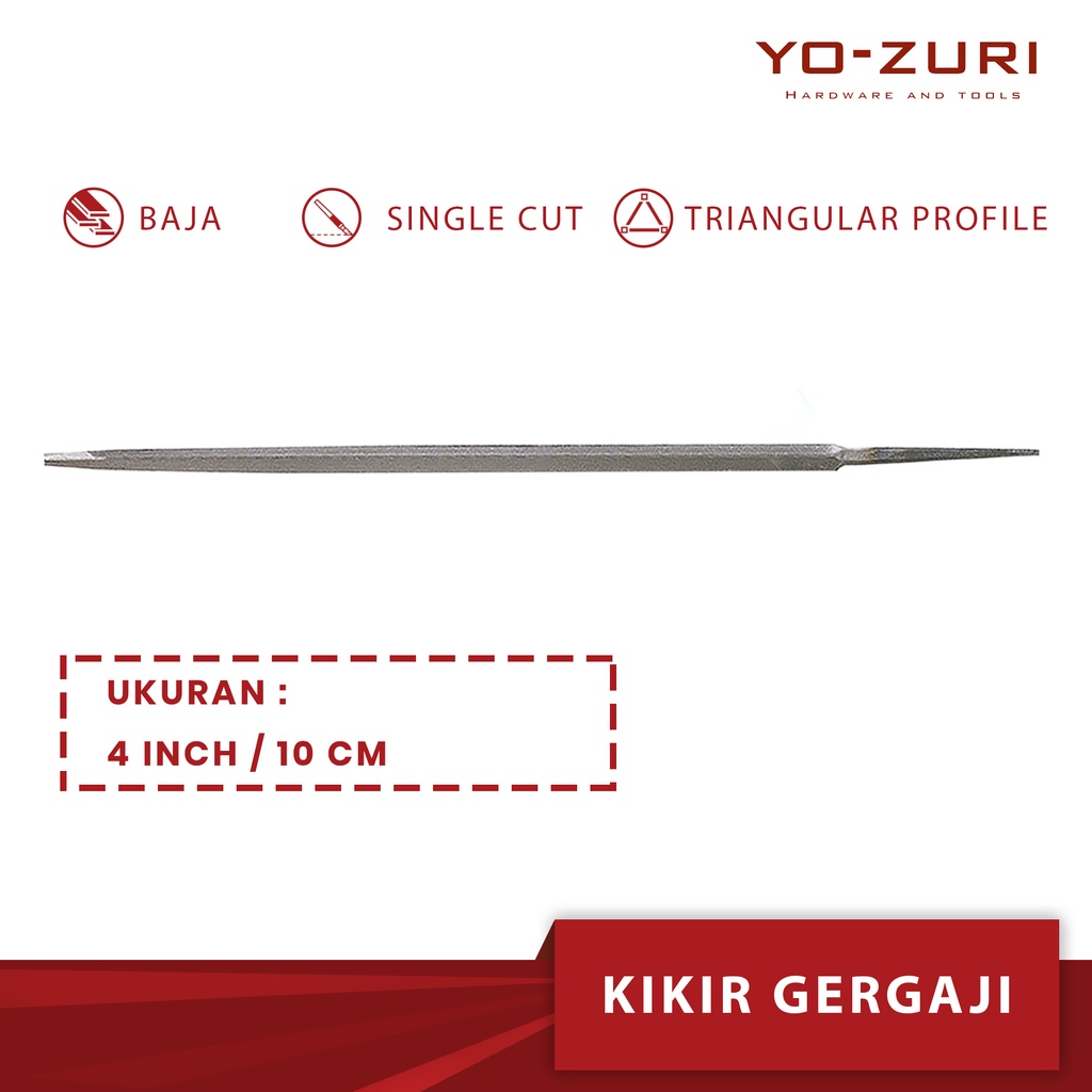 STSHARDWARE Kikir Segitiga [[ YOZURI]] Kayu 4Inchi | Alat asah gergaji YOZURI