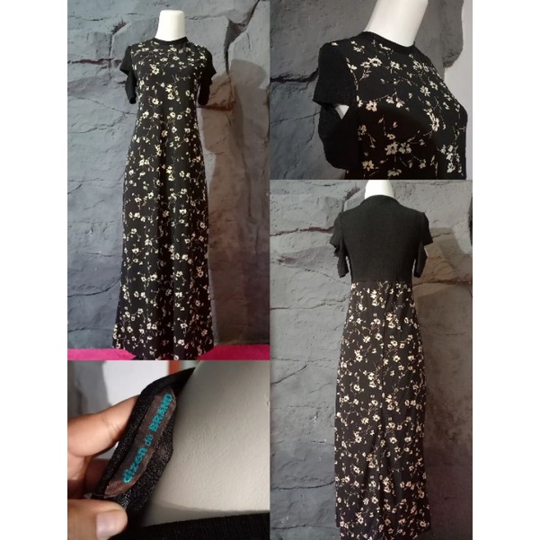 preloved pl dress vintage santai premium motif bunga