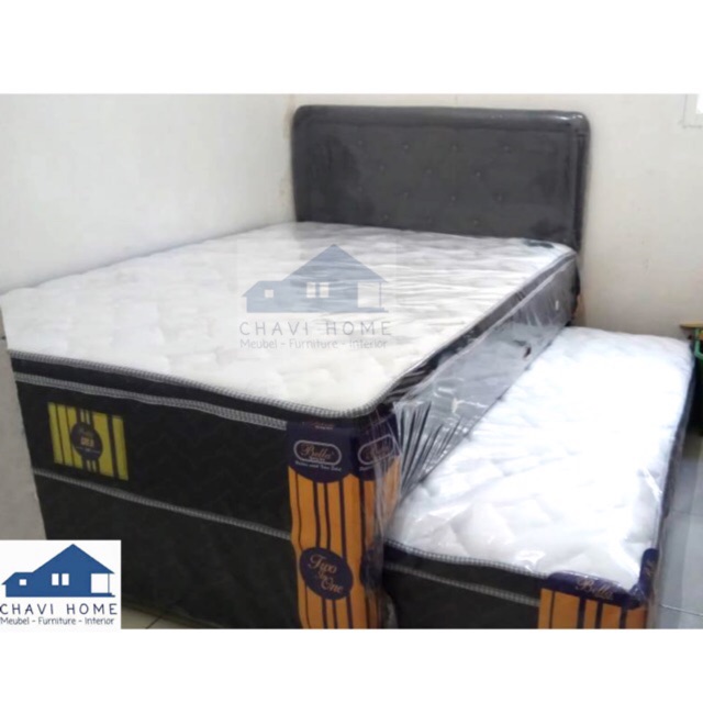 Set kasur springbed 2in1 sorong bella spring bed garansi 10 tahun