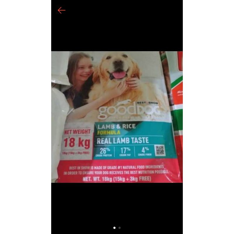 best in show good dog lamb dog food 18kg khusus ekspedisi