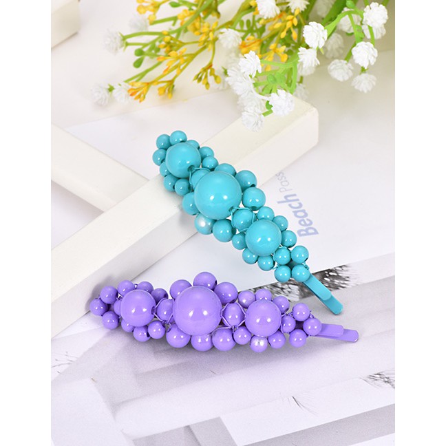 LRC Jepit Rambut Fashion Alloy Resin Irregular Bead Hairpin F529XX