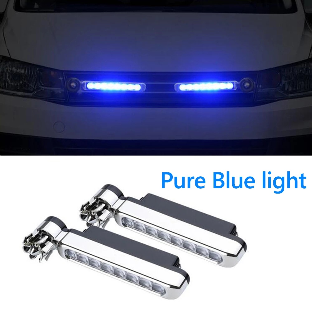 1pc Lampu Drl 8-led Tenaga Angin Untuk Mobil