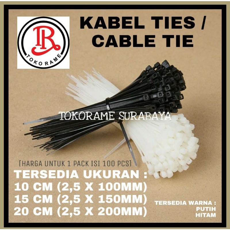 

Kabel Ties 10cm 15cm 20cm / Cable Tie 10cm 15cm 20cm Nylon Cable Ties Tali Serut Kabel