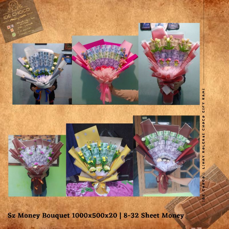 Custom buket uang kertas asli, Money Bouquet, Buket Uang, Buket Bunga, Hadiah Ulang Tahun Buket Uang