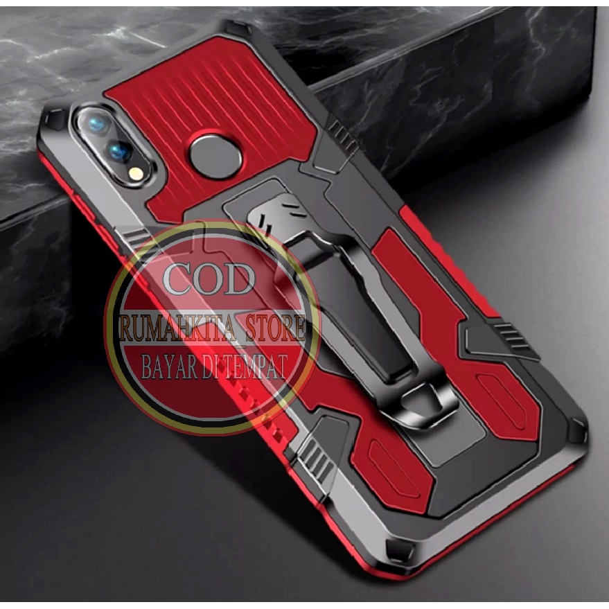 CASE HP SAMSUNG GALAXY A10S / CASING TERBARU SHOCKPROOF KICKSTAND CLIP RUGGED ARMOR HYBRID HARD THIN