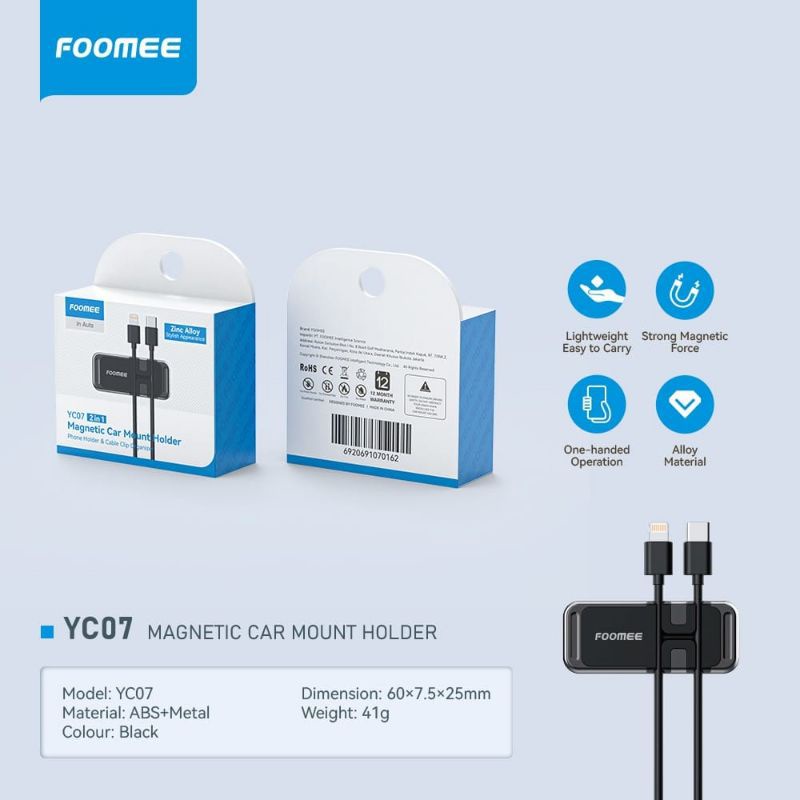Baru FOOMEE YC07 Magnetic Car Mount holder - Original Garansi Resmi - Mobil Phone Stand Maknet Makne