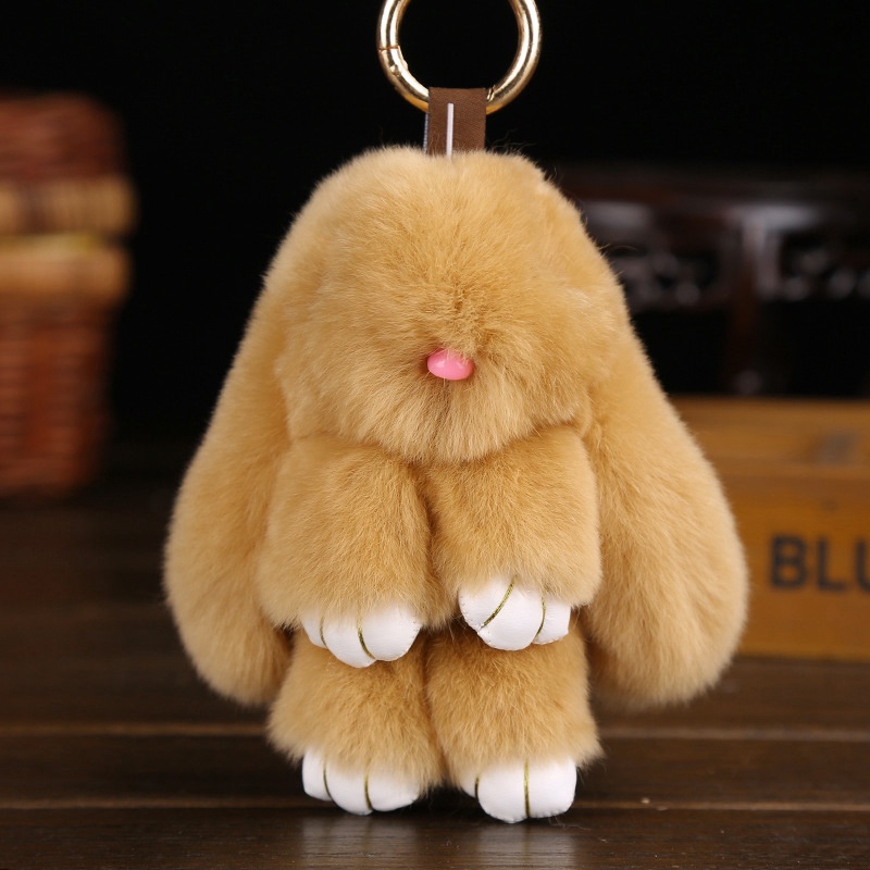 Zzz Bunny Rex Rabbit Fur Bag Handbag Gantungan Kunci Pom Untuk Boneka Untuk Gantungan Kunci Ring P