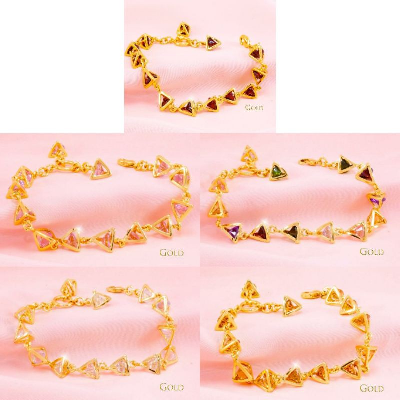 Gelang Tangan Xuping Kristal Segitiga Berwarna N09032001