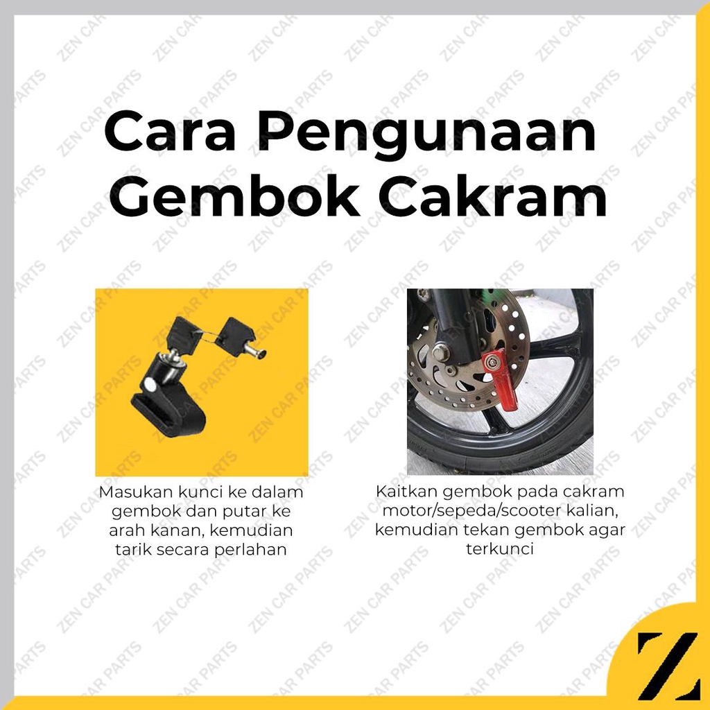 Gembok Cakram Motor BESI KUAT / Kunci Cakram Motor UNIVERSAL-2