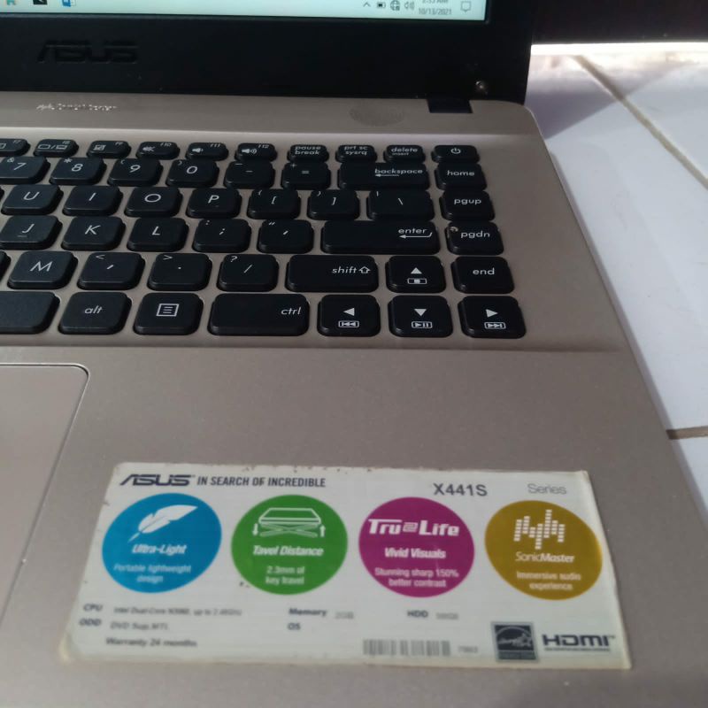 Laptop Asus X441S intel celeron N3060 layar 14 inch seri baru model kekinian mulus windows 10-3