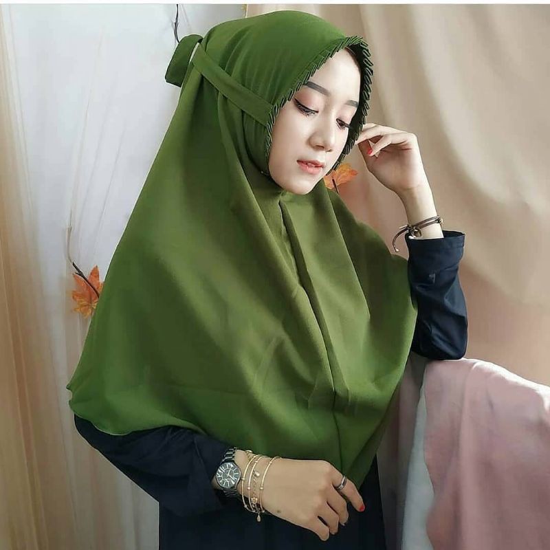 Hijab Khimar BERGO MARYAM LIPIT Premium