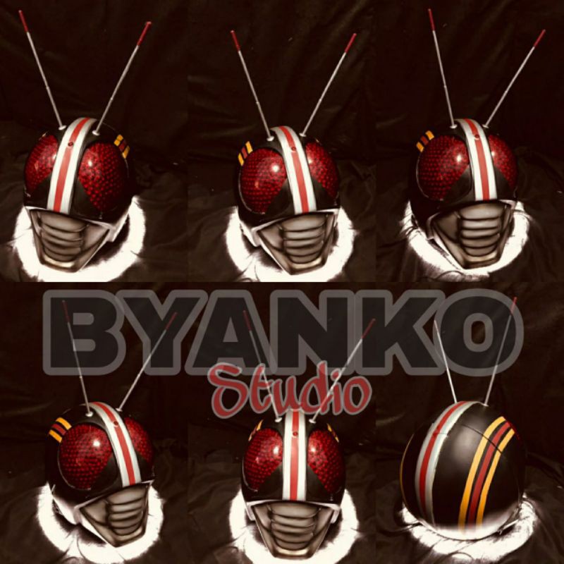 helm kamen rider black bahan resin untuk cosplay