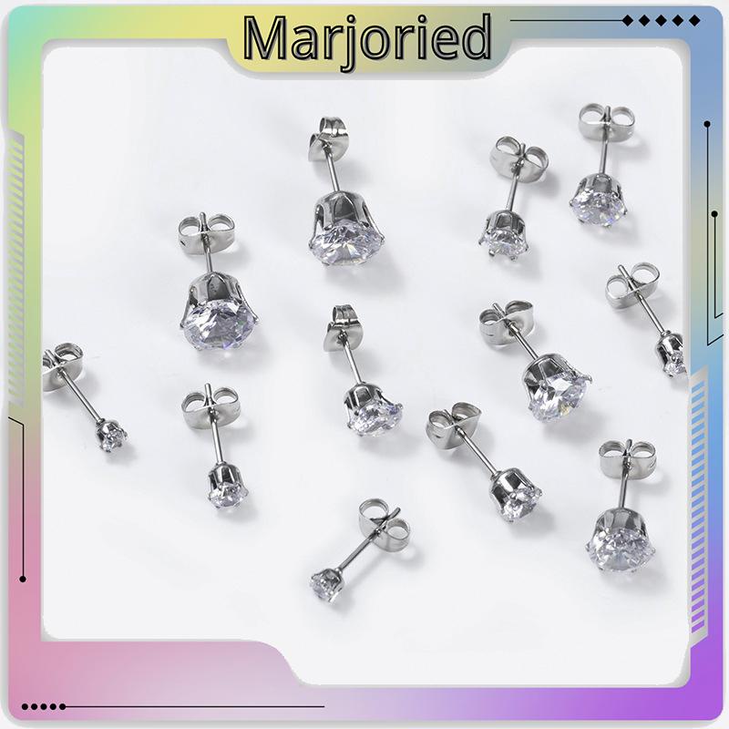 1PC Anting Tusuk Anti Karat Anti Alergi Zirkon Mini Stainless Steel Kualitas Tinggi Aksesoris Wanita-MJD