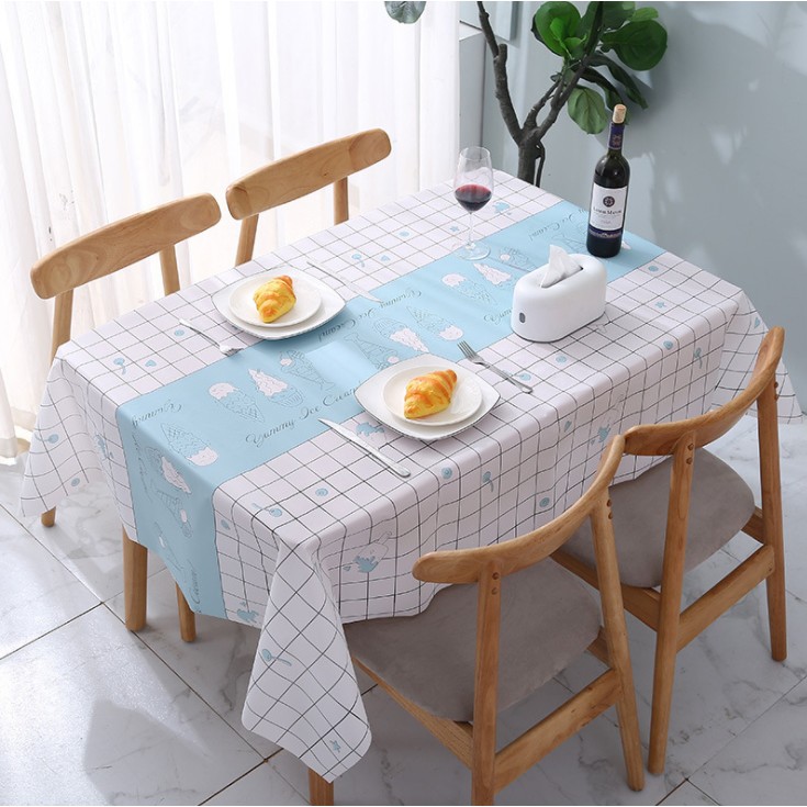 MARKAS88 Taplak Meja Makan 137x180 cm PEVA Motif Modern Terbaru Alas Meja Makan Serbaguna