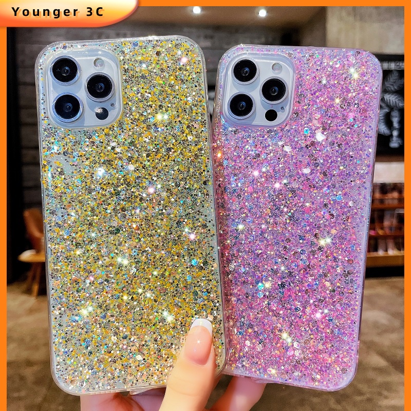 Case Glitter Sequin Cover Oppo A72 A73 F5 A74 F19 A79 A79K A83 A1 A9 A11X A11 A5 A92S A94 F19Pro Reno5F A95 F19Pro Plus A96 Reno7Z