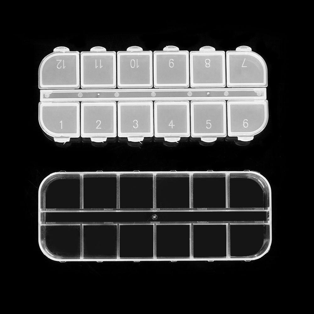 PREVA 12 Grids Storage Boxes Jewerly Collection Drug Pill Holder Clear Plastic Craft Organizer