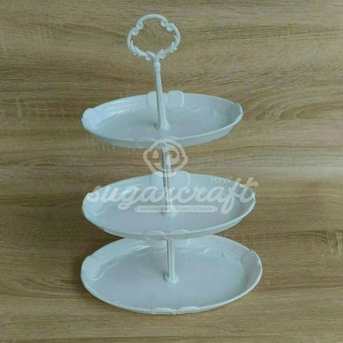 Rak kue / rangka cupcake oval pita - Merah Muda