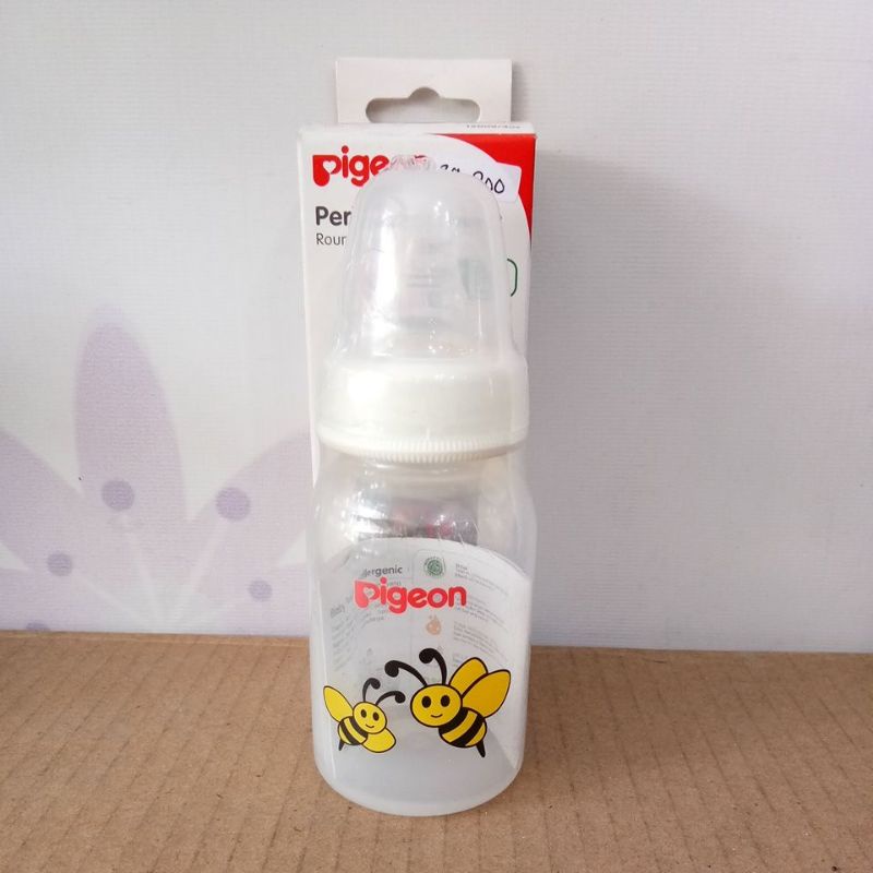 PIGEON PERISTALTIC NIPPLE ROUND NURSING BOTTLE SLIM NECK 120ML/4oZ