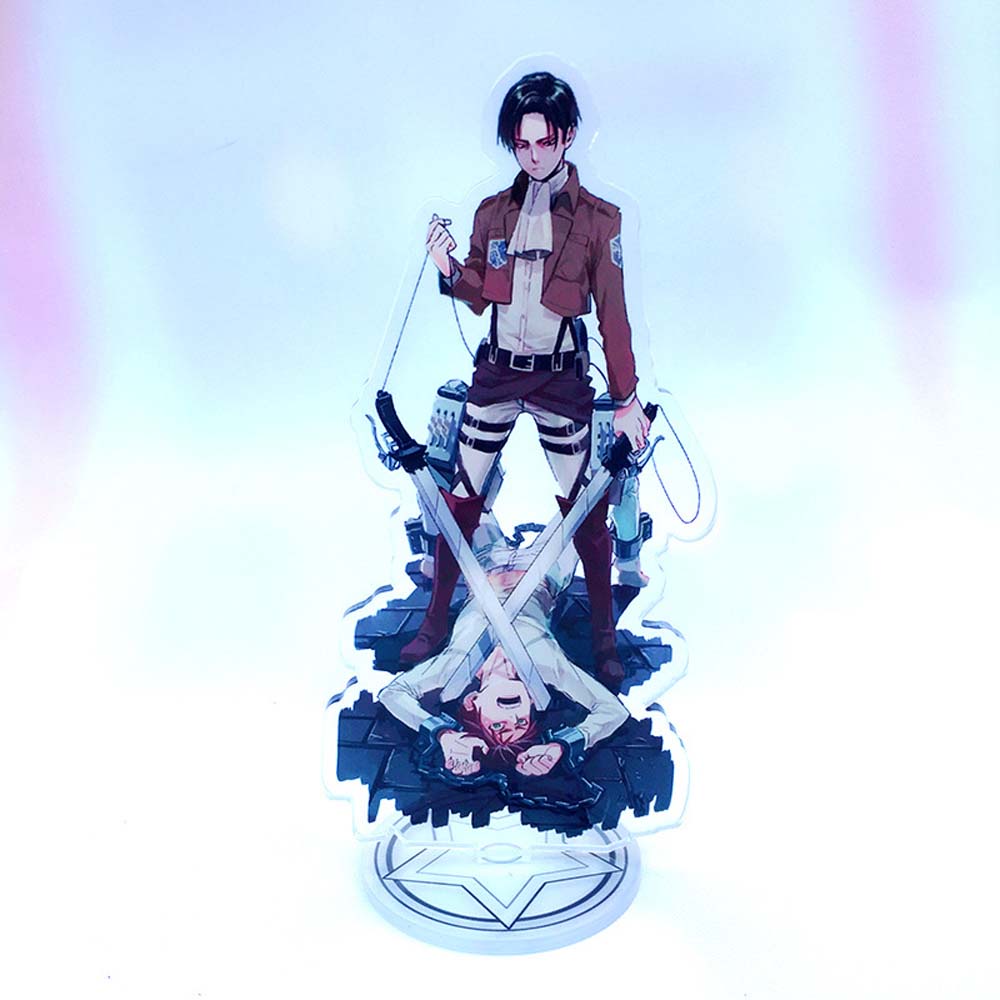 Needway  Cute Desktop Decoration DIY Desktop Standing Card Attack on Titan Model Toy Acrylic Stand Levi Ackerman Figure Decoration Shingeki no Kyojin Eren Jaeger Figure Model Plate