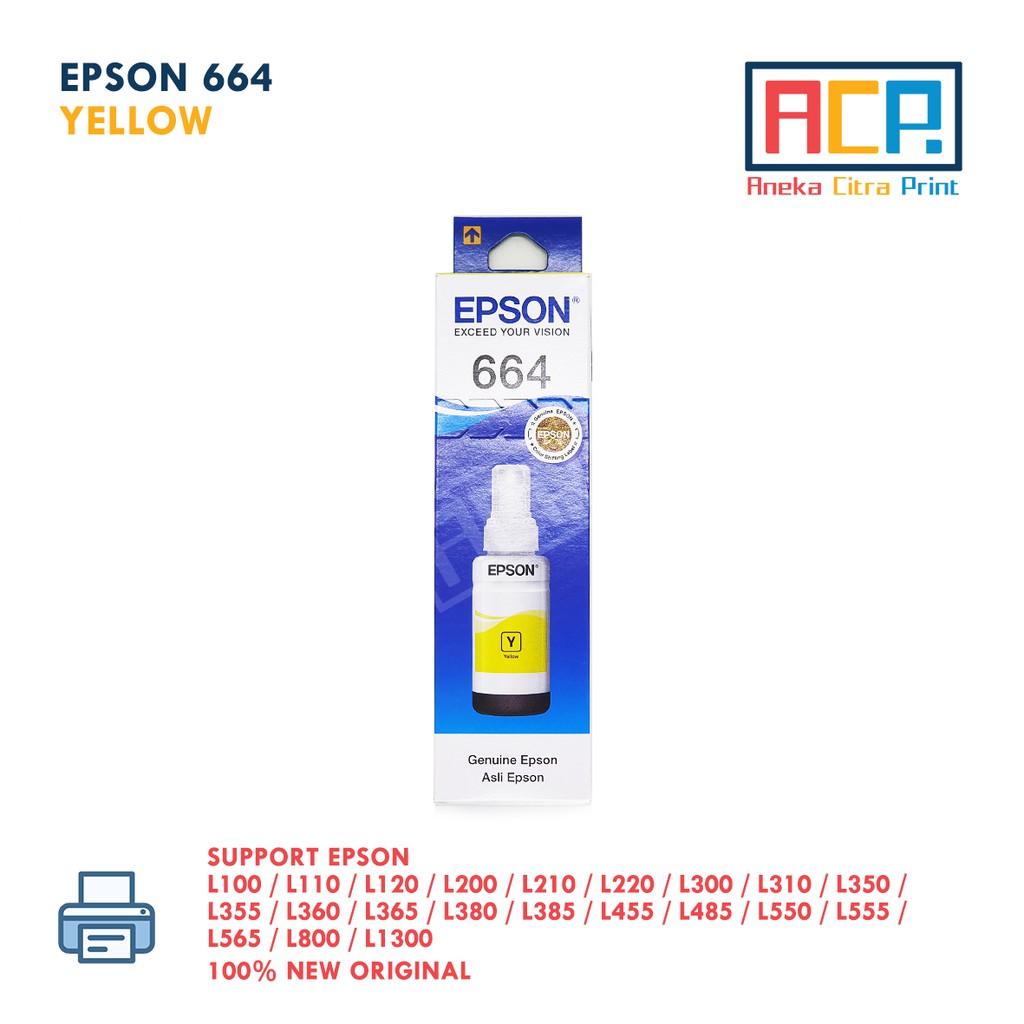 Tinta Epson Original 664 4 Warna ( set ) L100 L110 L120 L200 L210 L220 L310 L350 L360 L365 L1300