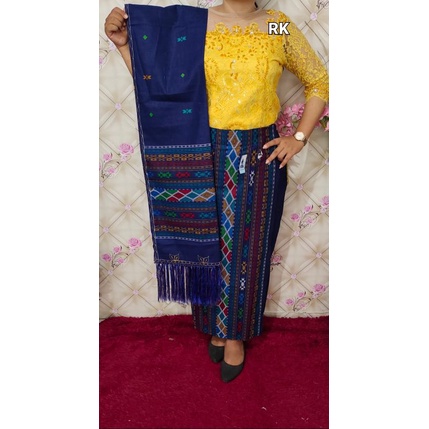 Rok Jadi dan Selendang Katun Motif Bintik KR-1