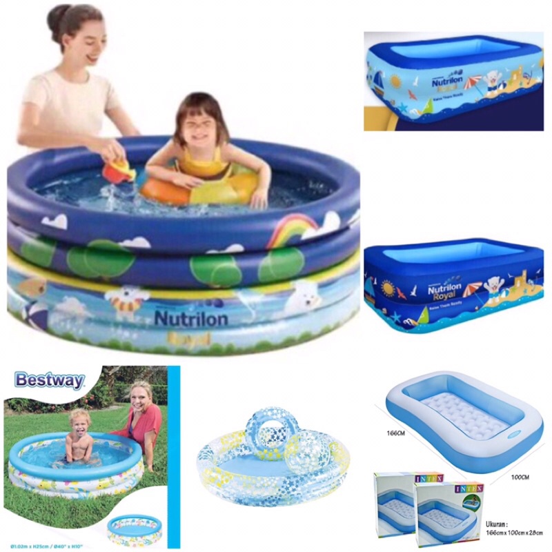 Swimming Pool Kolam Renang Anak Mandi Bola Nutrilon Intex 57403 59460NP Bestway 51008