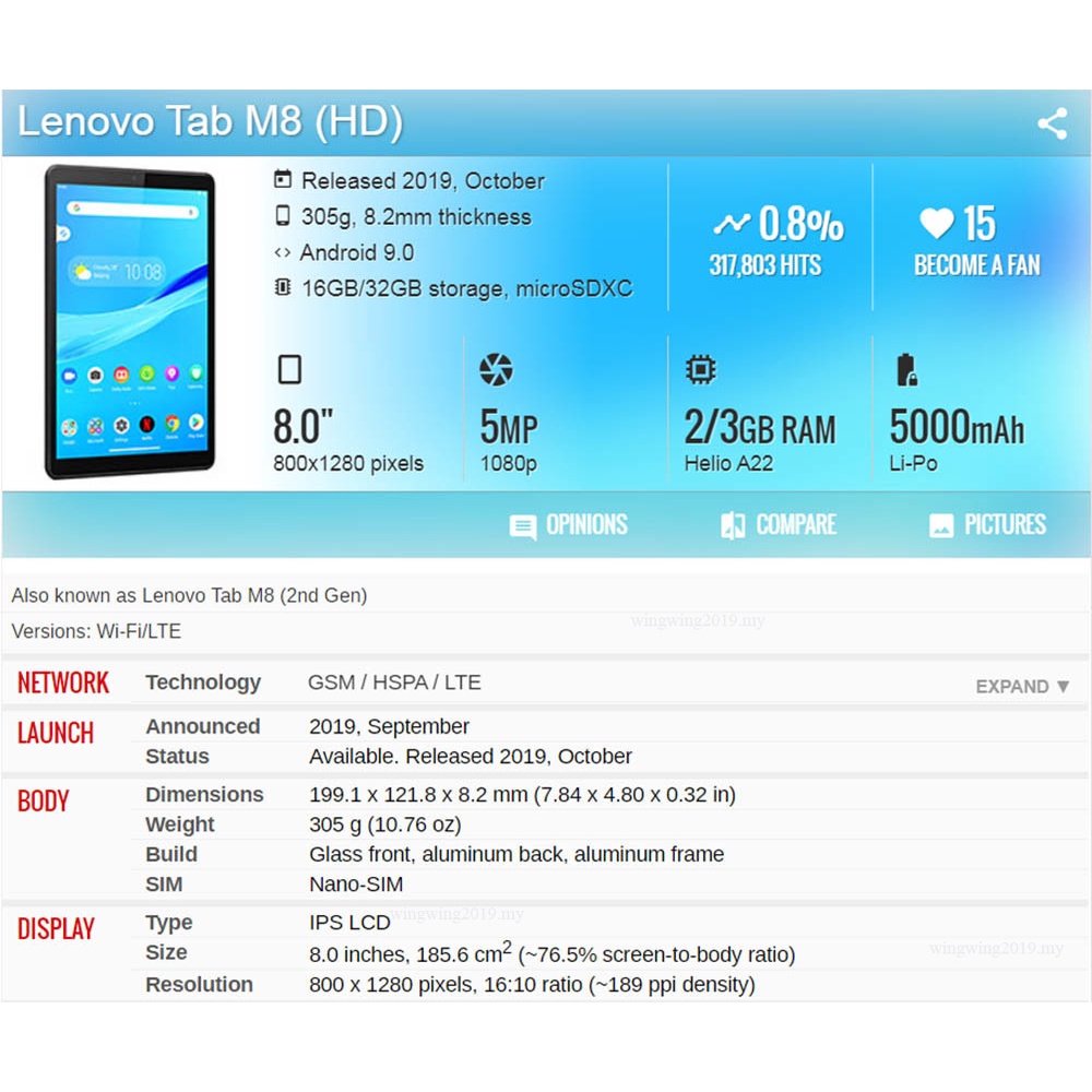 (2 Pak) Pelindung Layar Tempered Glass Full Cover Untuk Tablet Lenovo Tab M8 (HD) 8.0 2019 TB-8505F TB-8505X