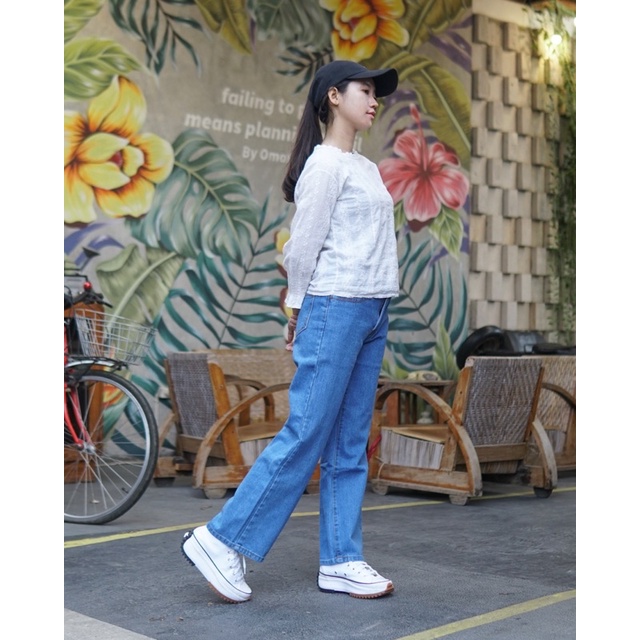 CELANA KULOT JEANS WANITA HIGHWAIST TERBARU