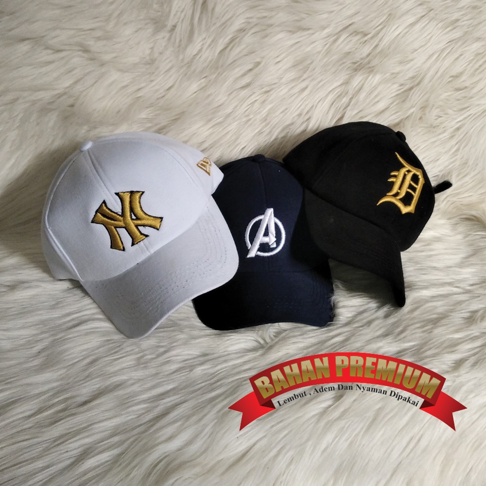 Topi MLB  Topi New Era Topi Baseball LA  Topi Pria Bahan Rafell Denim Tebal