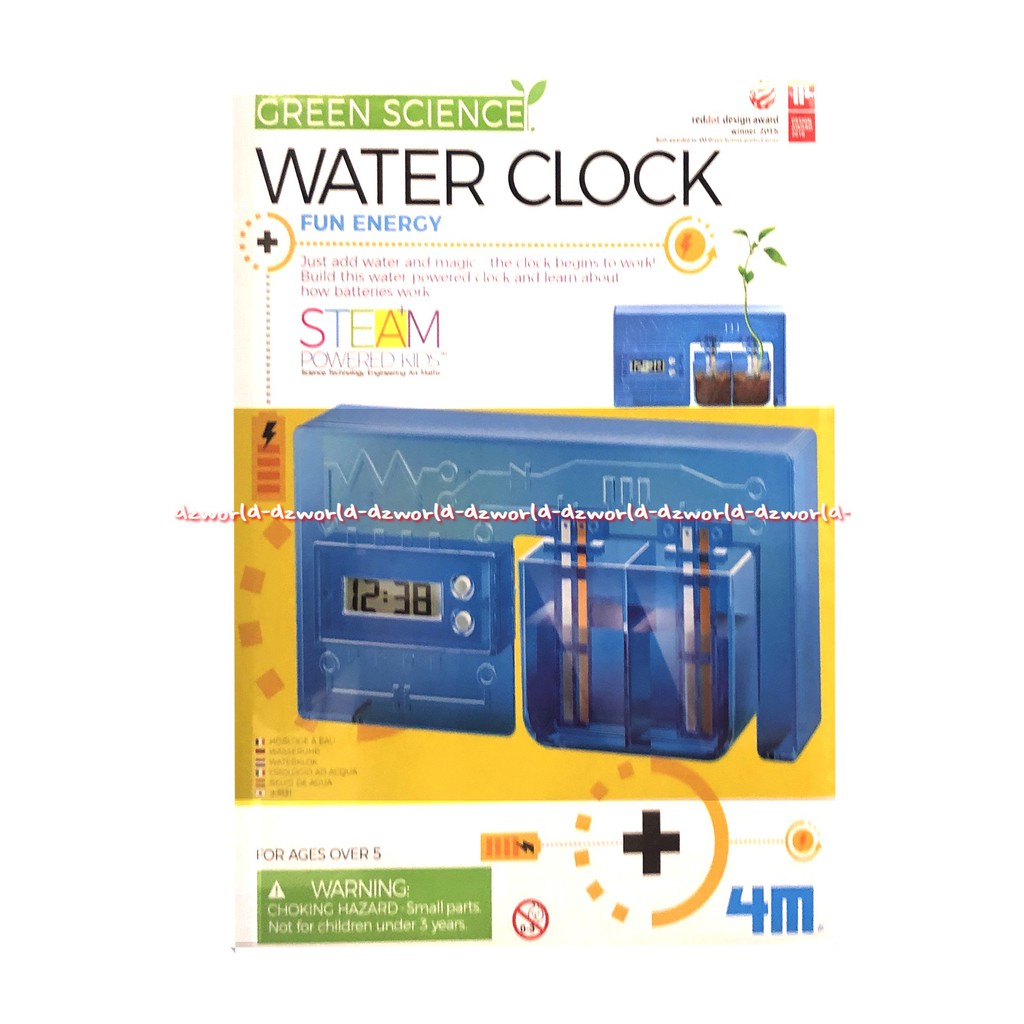 4M Green Science Water Clock Mainan Membuat Kreasi Jam Tenaga