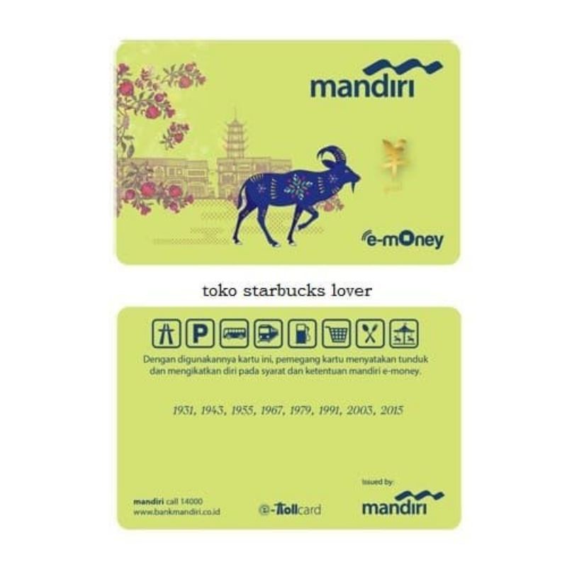 eMoney Mandiri Shio Kambing (Goat) ORI /Like eTOLL Tapcash Flazz or Brizzi