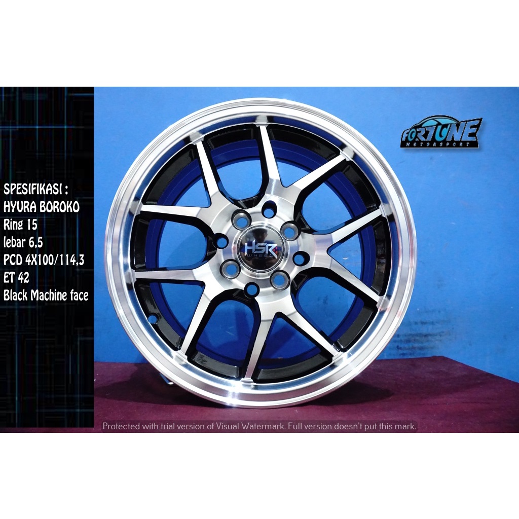 Velg ORI IMPOR HSR TIPE HYURA BOROKO 02 HSR R15 PCD4X100/114,3 ET42