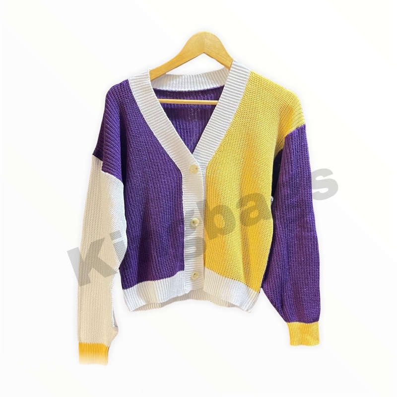 CARDIGAN HONEY TWOTONE LENGAN PANJANG TEBAL 7GET